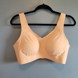 Honeylove Womens 1X V-Neck Bra Sand Shapewear Liftwear Wire Free Comfy